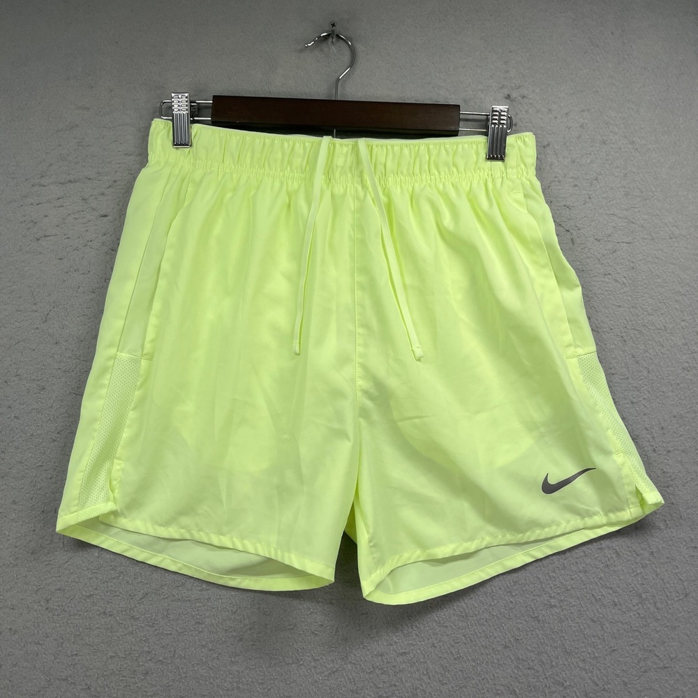 Nike Challenger Shorts Mens S Yellow Running Dri-FIT Lined Neon Athletic Gym